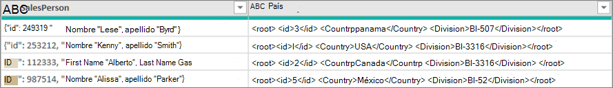 Datos JSON y XML de ejemplo