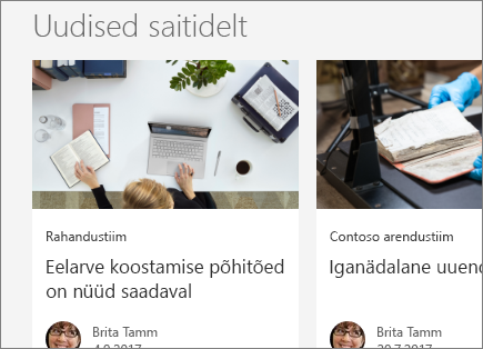 SharePoint Office 365 Saitidelt pärit uudised