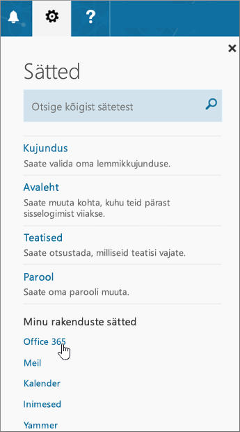 Office 365 sätete paan