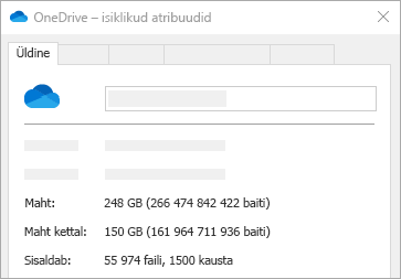 OneDrive'i maht kettaatribuutides