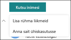 Inimeste kutsumine oma SharePointi saidile