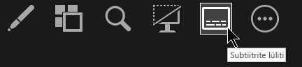 Esinejavaate nupp Lülita subtiitrid sisse või välja