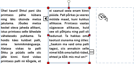 Kuvatõmmis ületäitunud tekstiga tekstivälja valmidusest üle kanduda teisele tekstiväljale.