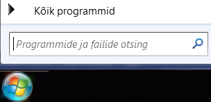 Programmide otsingu kuvatõmmis