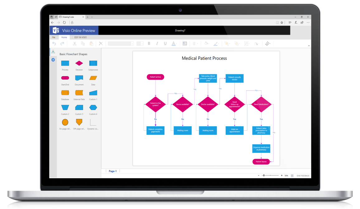 Visio Online – loomine sülearvuti abil