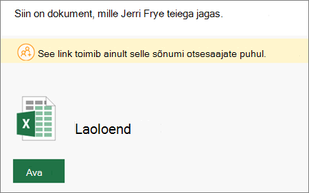 SharePointi ühisfaili meiliteatiste näide