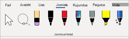 Microsoft 365 joonistusriistade pliiatsid