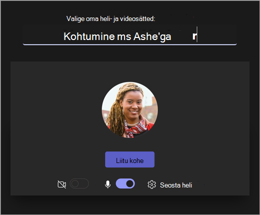 Kuvatõmmis kuva avamisest, kui haridustöötaja alustab koosolekut Microsoft Teams haridusasutustele.