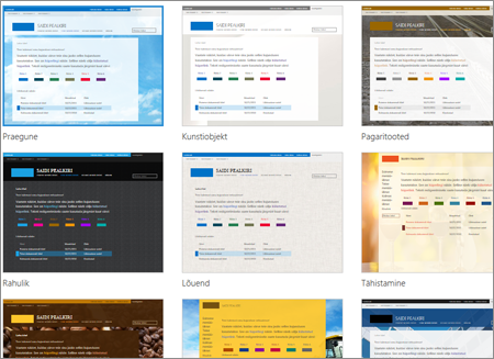 Saidimallide pilte kujutav SharePoint Online’i leht