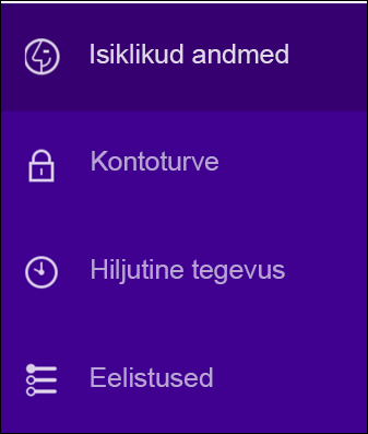 Yahoo konto turbesätete muutmine