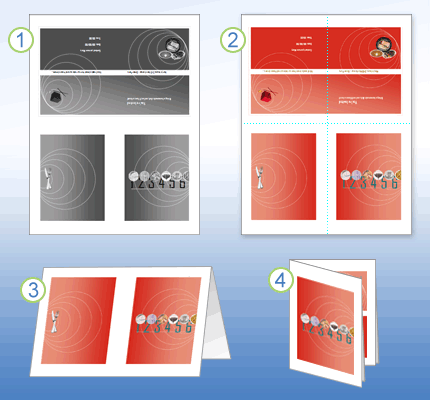 Folding pattern for four-panel invitation