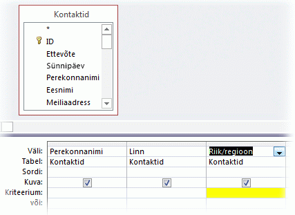 Kriteerium Riik/regioon