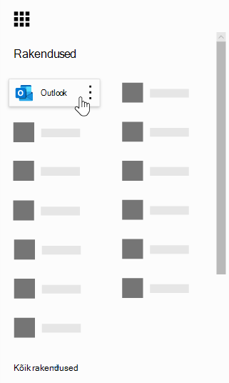 Microsoft 365 rakendusekäiviti, kus on esile tõstetud Outlooki rakendus.