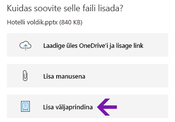 Faili väljaprindi käsk rakenduses OneNote Windows 10 jaoks