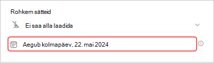 Saate pikendada linnahalli salvestuse aegumiskuupäeva.