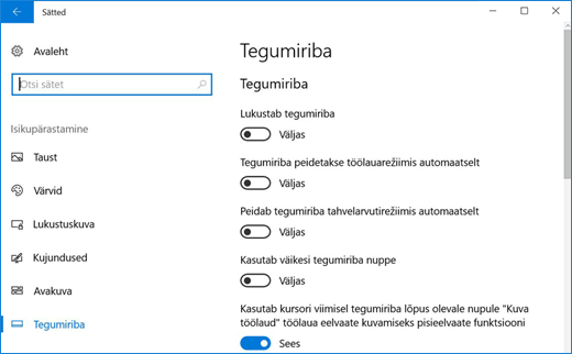 Tegumiriba sätted