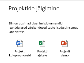 Manustatud failid lehel rakenduses OneNote Windows 10 jaoks