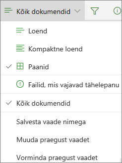 Office 365: dokumenditeegi vaate muutmine