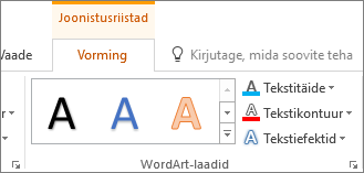 Jaotis WordArt-laadid