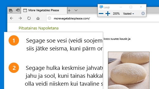 Suurendi kiireks avamiseks vajutage klahvikombinatsiooni Windows + plussmärk (+).