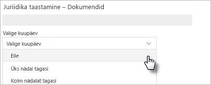 Figure showing the select a date options