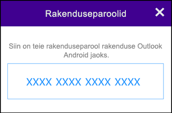 Märkige rakenduseparool üles