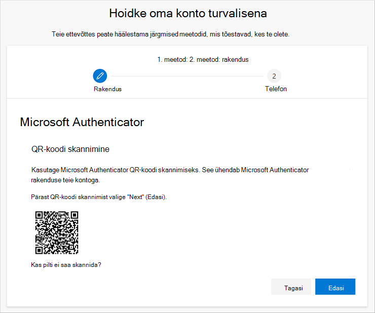 QR-koodi skannimine Authenticator abil