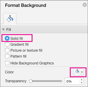 PowerPoint for Mac Solid Fill