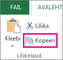 Jaotise Lõikelaud nupp Kopeeri