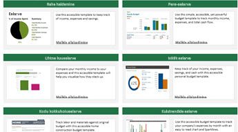 Kuue hõlbustusfunktsioonidega eelarvemalli pildid