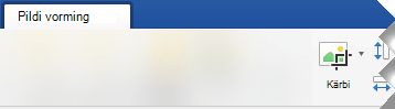 Word 2019 menüü Pildivorming nupp Kärbi.