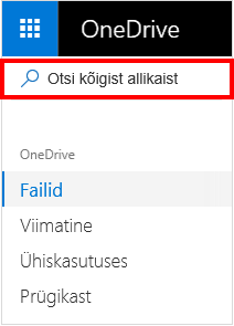 Valik Otsi kõigest OneDrive'is