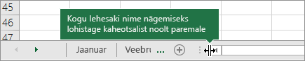 Lehesakkide kuvamiseks lohistage kaheotsalist noolt paremale