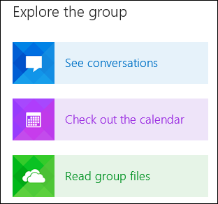 Explore a group in Outlook