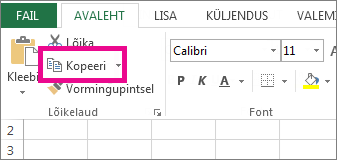 Klõpsake menüüs Avaleht nuppu Kopeeri