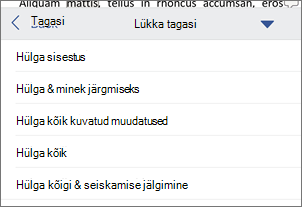 Jälitatud muutuste hülgamine