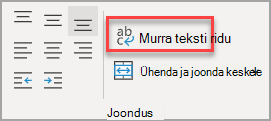 Nupp Murra teksti ridu jaotises Joondus