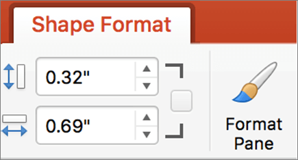 Shape Height and Shape Width boxes on the ribbon