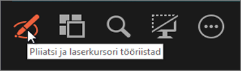 Pliiatsi ja laserkursori tööriistade kasutamine slaididele osutamiseks või neile kirjutamiseks