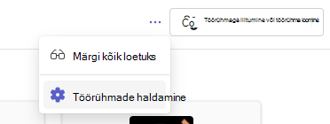 meeskondade haldamine