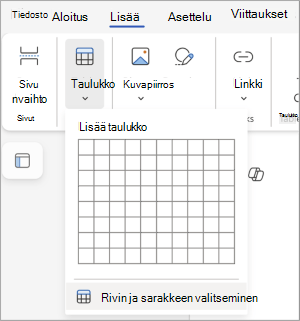 rivien ja sarakkeiden valitseminen