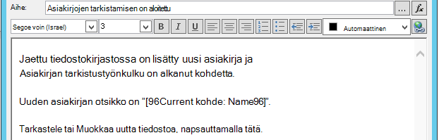 Hyperlinkin lisääminen nykyiseen kohteeseen 3