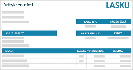 Käsitteellinen kuva pienyrityksen laskusta