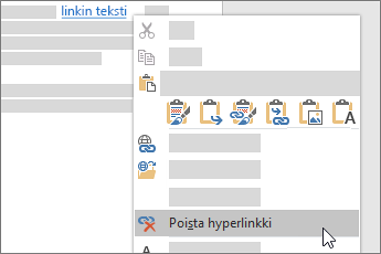 Poista hyperlinkki