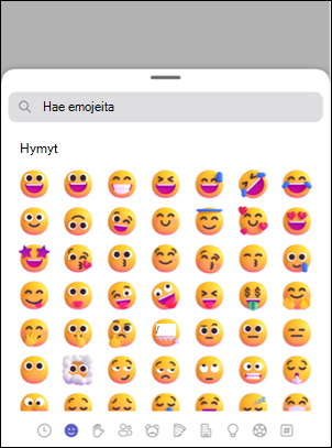 Emojireaktion valitsin Teamsissa