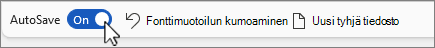Pikatyökalurivin Automaattinen tallennus -painike