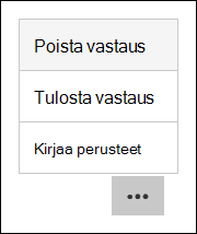 Tulostvaihtoehtojen poistaminen, tulostaminen ja julkaiseminen Microsoft Formsissa