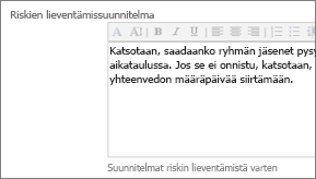 Riskien lieventämissuunnitelma