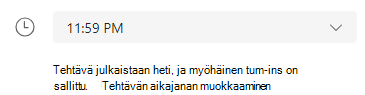 tehtävän aikajanan muokkaaminen