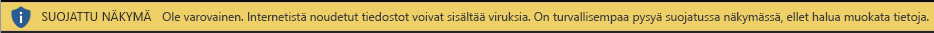 Suojattu näkymä Internetistä peräisin oleville tiedostoille